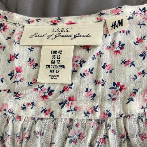 Flowered H&M Blouse Size 12 - Picture 3 of 5